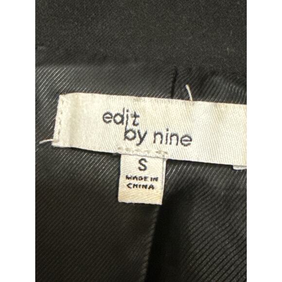 Edit by Nine Women's Black Notch Collar Button Long Sleeve Blazer Coat Jacket S - Picture 3 of 4
